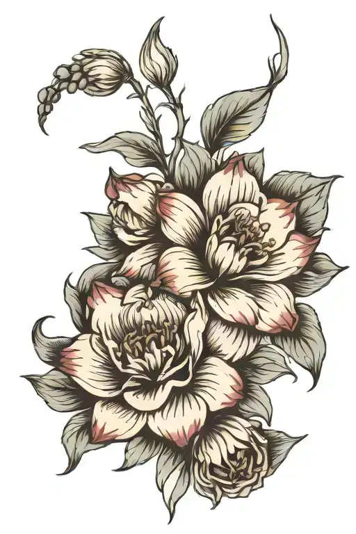 January Birth Flower With February Birth Flower With May Birth Flower With June Birth Flower