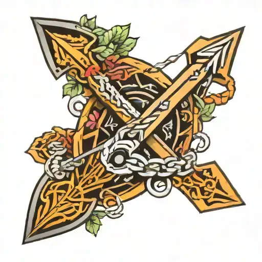 Arrow Chain With Arrow Dug Into