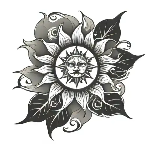 Create Sun Tattoo On The Shoulder