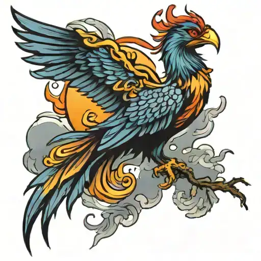 Phoenix Emerging From A Storm Cloud