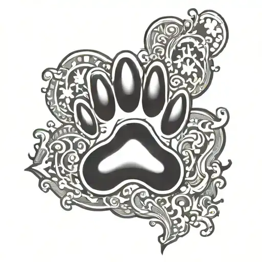 Dog Paw Print Inside Representing