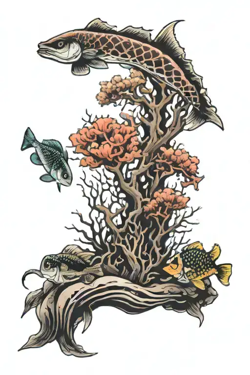 Dark Coral Reef Scene