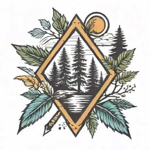 Arrow And Pine Trees