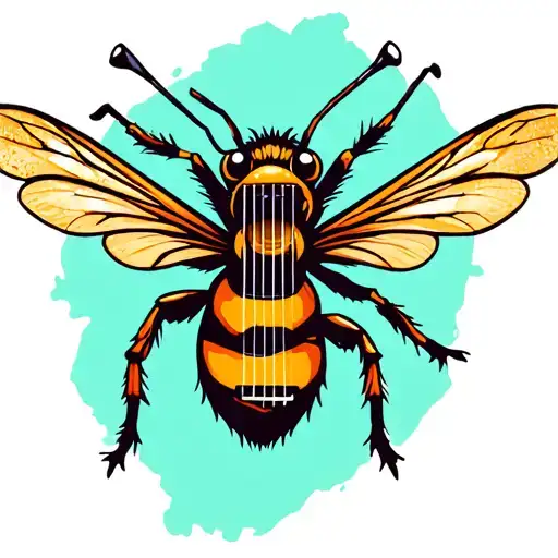Bee Playing Ukulele