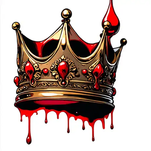 Crown Drops Of Red Blood Dripping