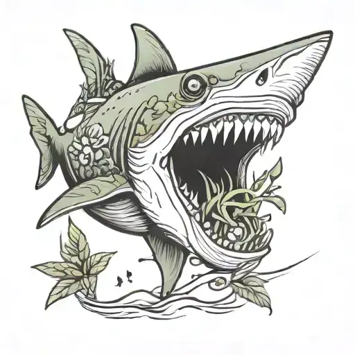 Shark With A Bag Of Grass