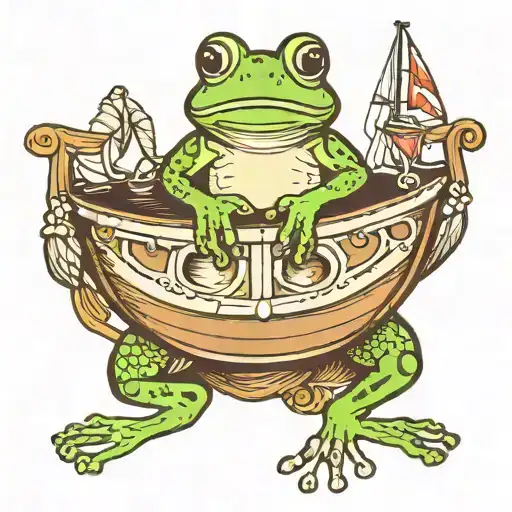 Frog Holding A Schooner