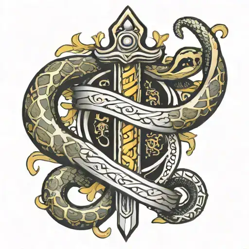 Dagger With A Coiling Snake And The Initials C M M M