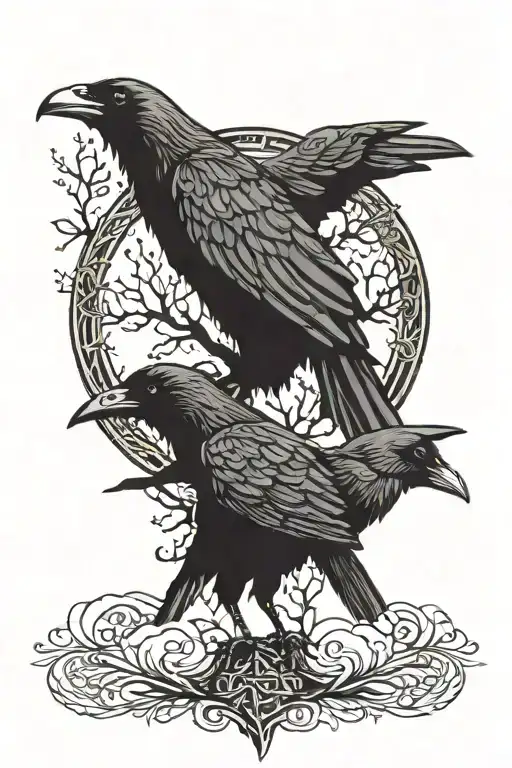 Tree Of Life Crow Intertwined Within