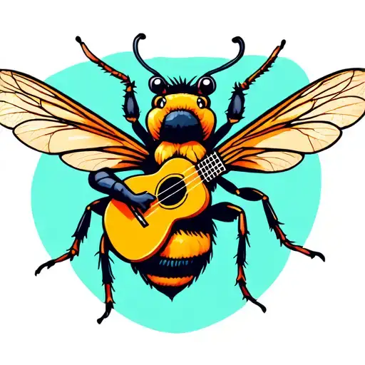 Bee Playing Ukulele