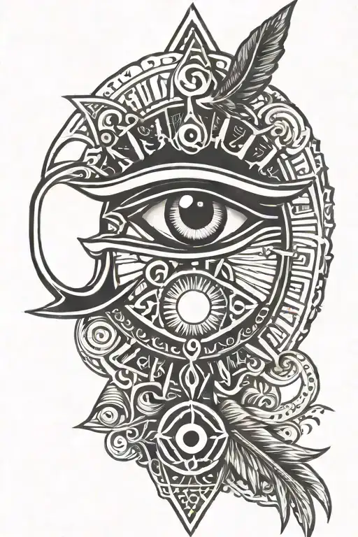 Sun Moon Ankh Symbol Eye Of Ra Eye Of Horus
