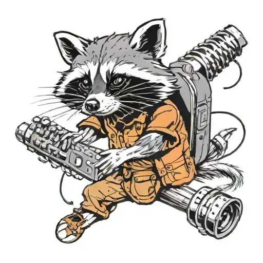 Raccoon Making Sparks With Boosting Cable With A Car Batterie