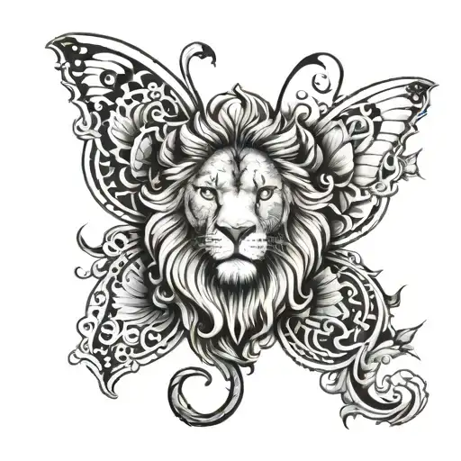 Half Lion Half Butterfly
