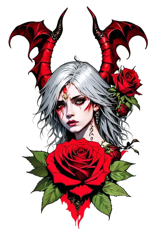 Red Queen Devil May Cry With Rose Intertwined