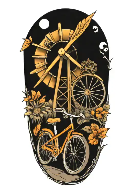 Bicycle And Windmill