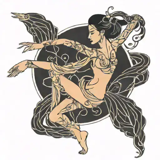 One Line Drawing Dancer Pose