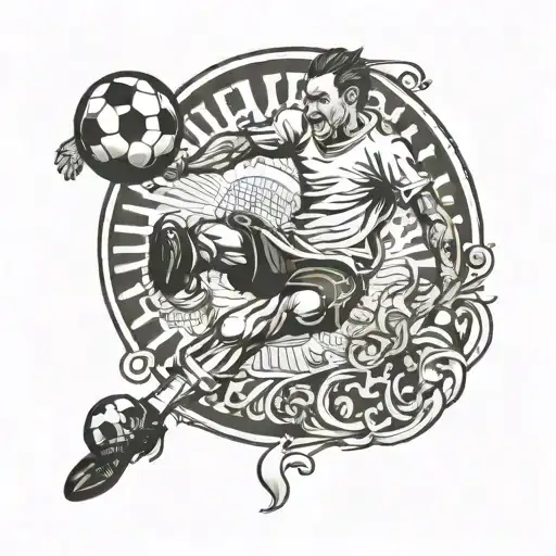 Detailed Man Playing Soccer