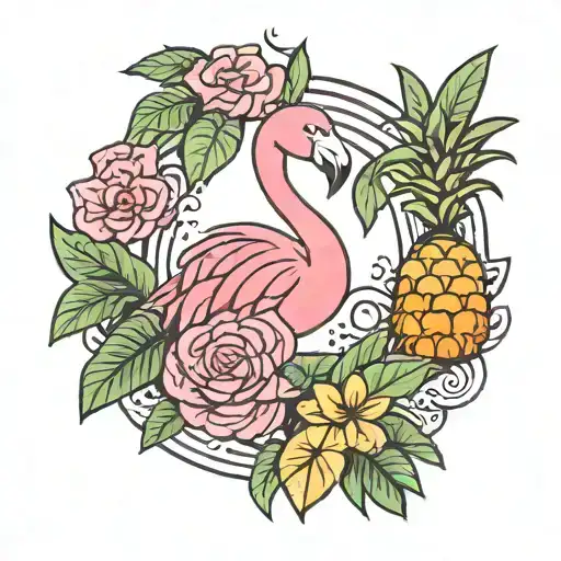 Flamingo Pineapple Surrounded