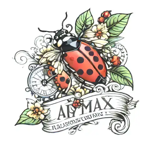 Roman Numerals And Ladybugs On The Side With A Quote Underneath