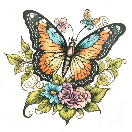 Painting Of A Fairy Butterfly Garden