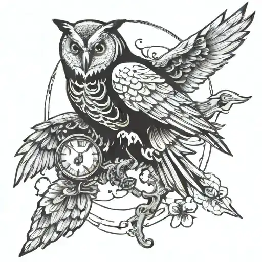 Death And A Owl Flying