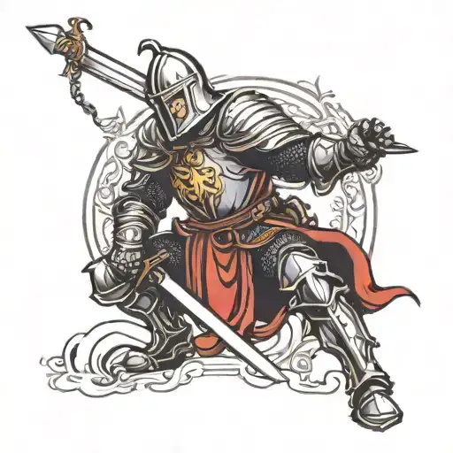 Knight Holdign Sword Kneeling