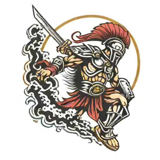 Spartan Warrior Kicking