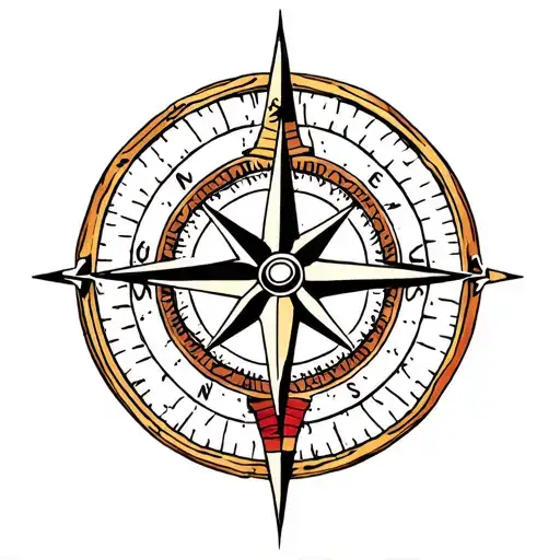Compass Rose Embodying Adventure And Exploration Journey
