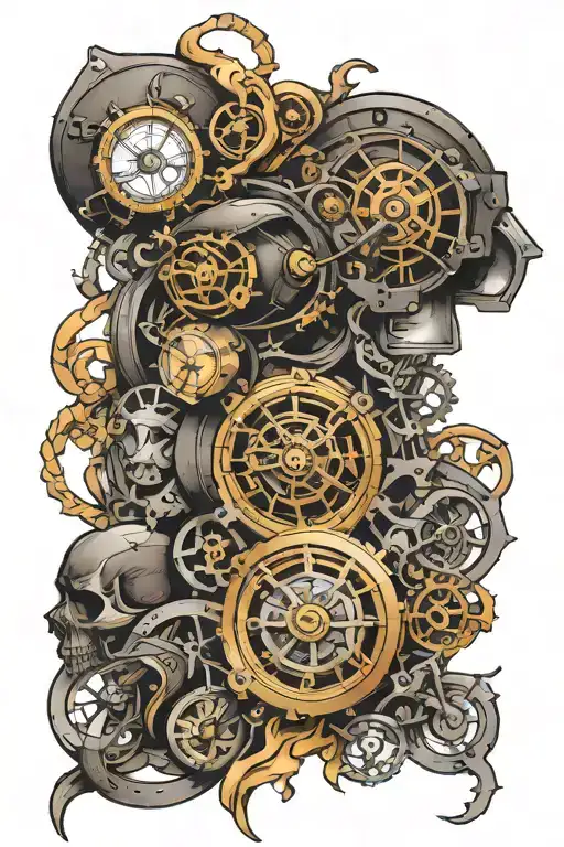 Steampunk Evil Half Sleeve