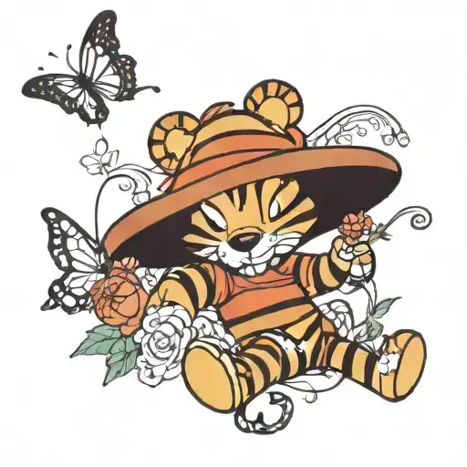 Mix Of Tigger Winnie The Pooh And A Fairy