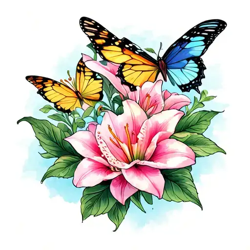 Lilly's With Butterflies Color