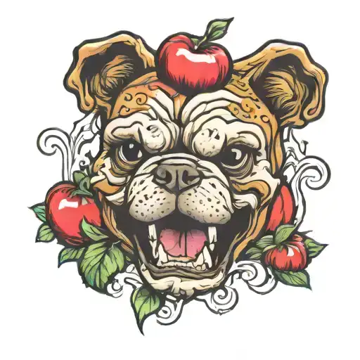 Bulldog Apple Skull
