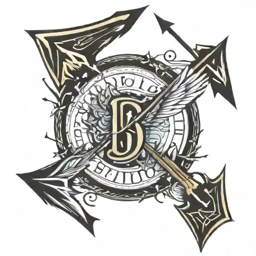 Arrow Going Through The Letters Cb