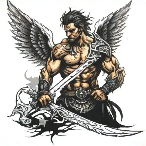 Warrior Angle With Broken Sword