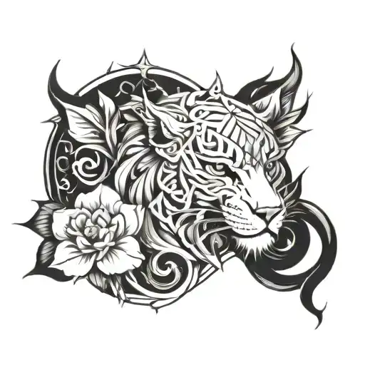 Create A Black And White Tattoo That Represents Strength And Will