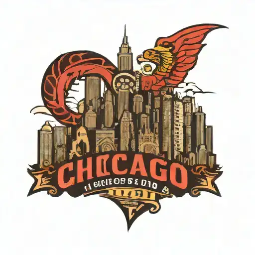 City Of Chicago With All Professional Sports Teams And Legends