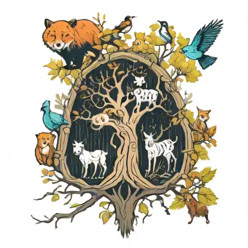 Family Tree Looks Like Animals In The Forest