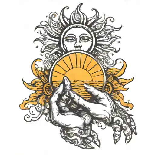 Sun And Hands Holding