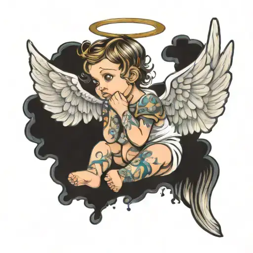 Angel Baby Eaching Out