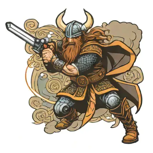 A Viking Warrior Wielding A Lightsaber In A Battle Scene