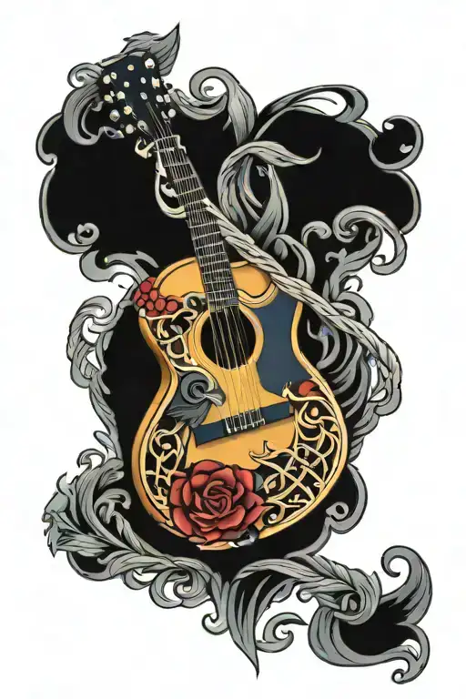 Navy Guitar Intertwined