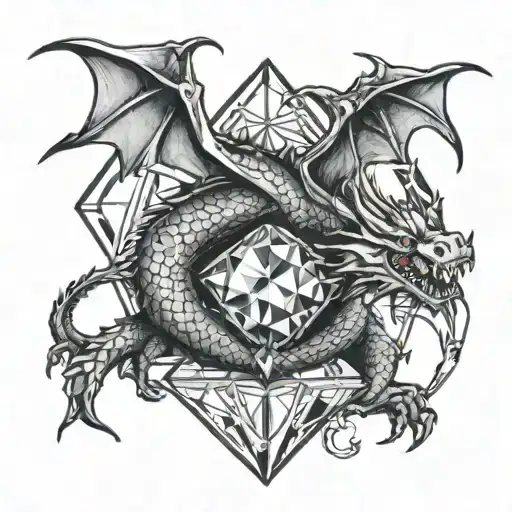 Dragon With A Diamond With 1B In The Middle Of The Diamond