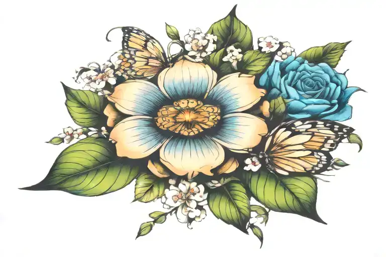 Roman Numerals With Butterfly Wings