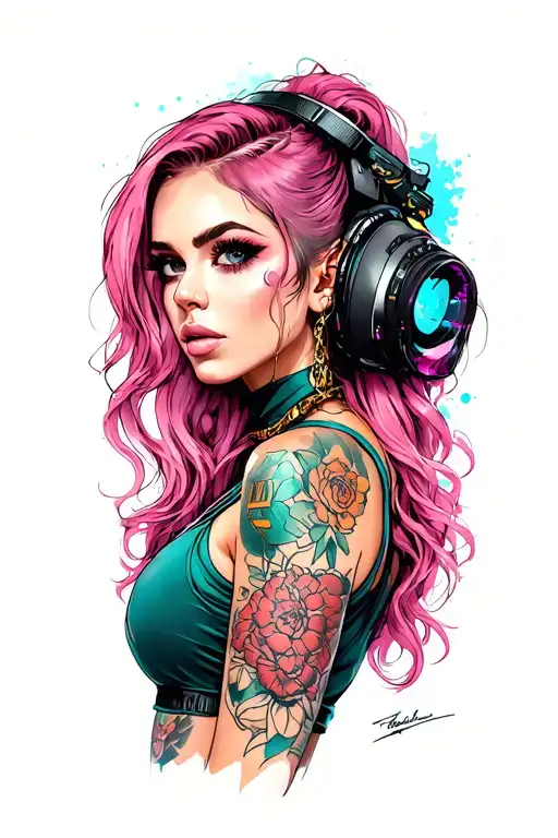 Cyberpunk Pin Up Girl