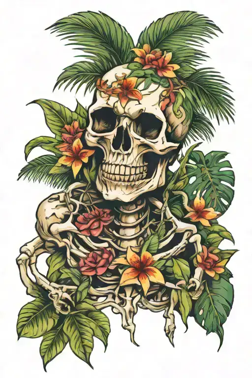 Skull Paradise Island Skeleton Death In Paradise Tropical Island Skull