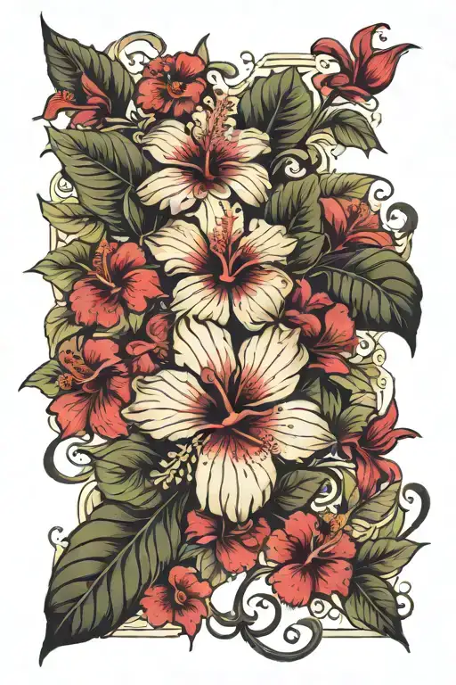 Hibiscus And Orchid Vine Wrapping