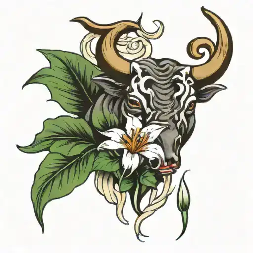 Lily Flower And Bull
