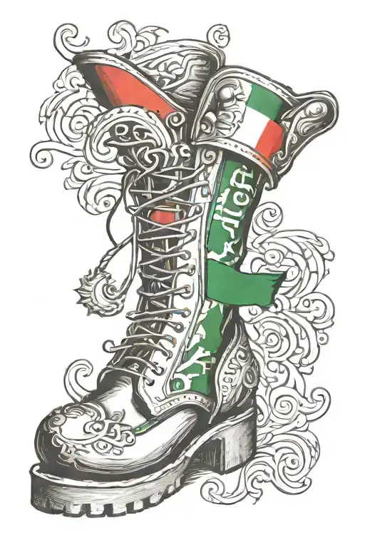 Italy Boot With Color Of Italian Flag