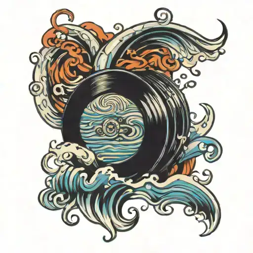 Vinyl Record Water Waves Music