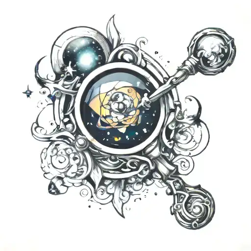 Galaxy Inside Magnifying Glass